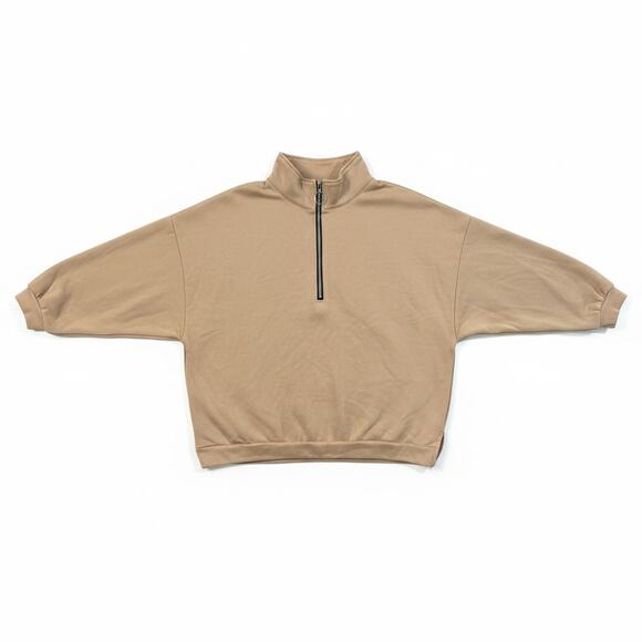 Prettygarden Sweaters - Prettygarden XL Beige Quarter Zip Dolman Sleeve Sweatshirt Pullover